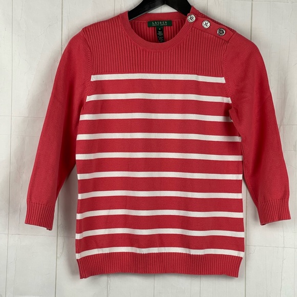Lauren Ralph Lauren Pink Crew Neck Sweater Size M - Picture 2 of 5